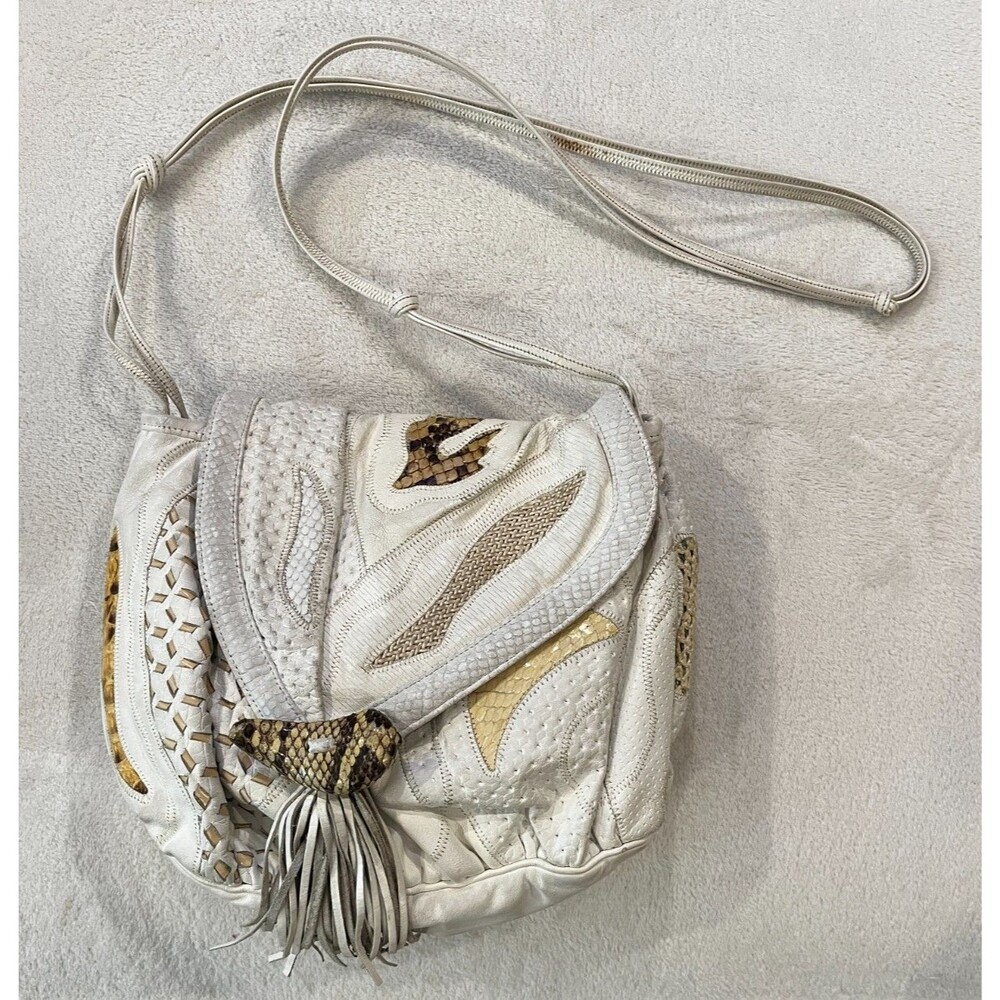 Vintage Sharif Patchwork Snake Python Skin Leathe… - image 1